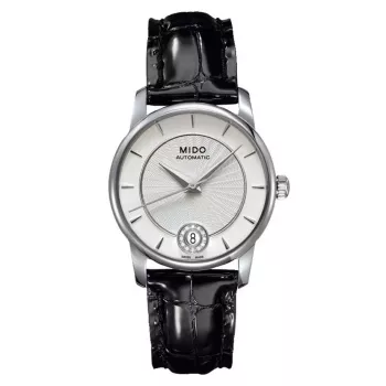 MIDO Reloj automático de mujer M007207160360 33mm caja de acero inoxidable correa de piel marrón