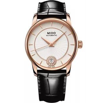 MIDO Reloj automático mujer M007207360360 33mm oro rosa PVD acero inoxidable y piel