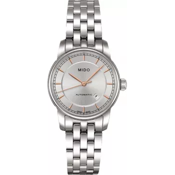 MIDO reloj automático para mujer M76004101 29mm acero inoxidable esfera plateada
