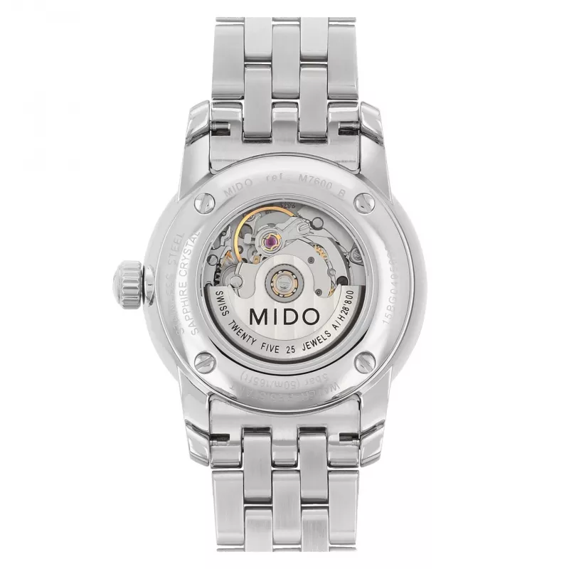 Reloj automático de mujer MIDO M76004261 29mm acero inoxidable esfera plateada