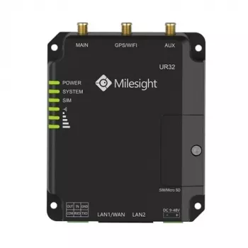 Milesight UR32L-L04EU-P router industrial 4G LTE Cat 4 con PoE, Dual SIM, serie, I/O, VPN, carcasa de metal, carril DIN