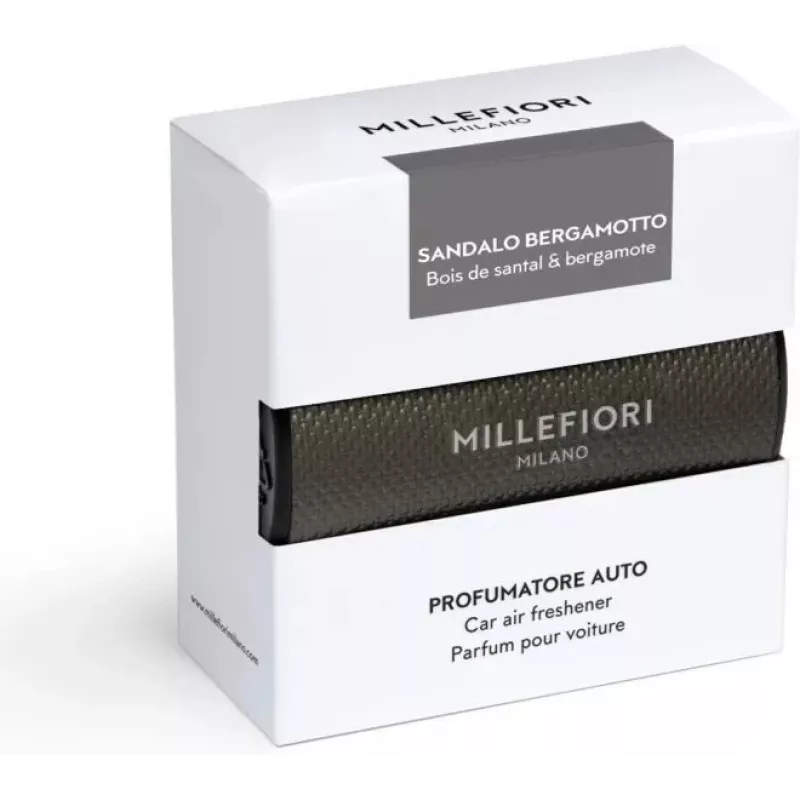MILLEFIORI Icon Ambientador para coche - Sandalo & Bergamotto (clip de ventilación, recargable, 1 ud.)