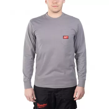 Milwaukee camiseta de manga larga con bolsillo en el pecho gris claro talla S WTLSGR-S