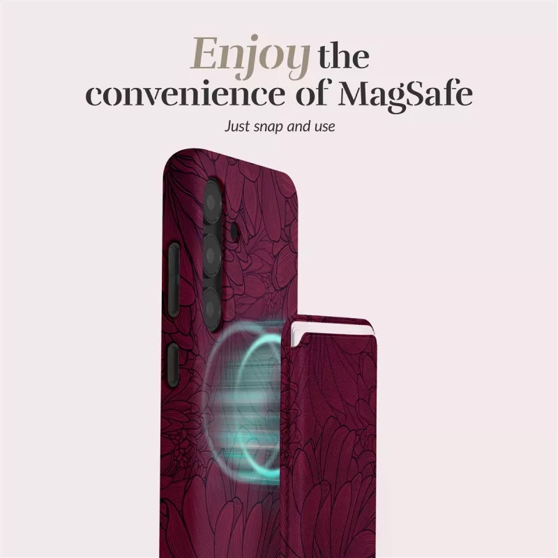 MIO Berry Blooms Funda MagSafe compatible con tarjetero