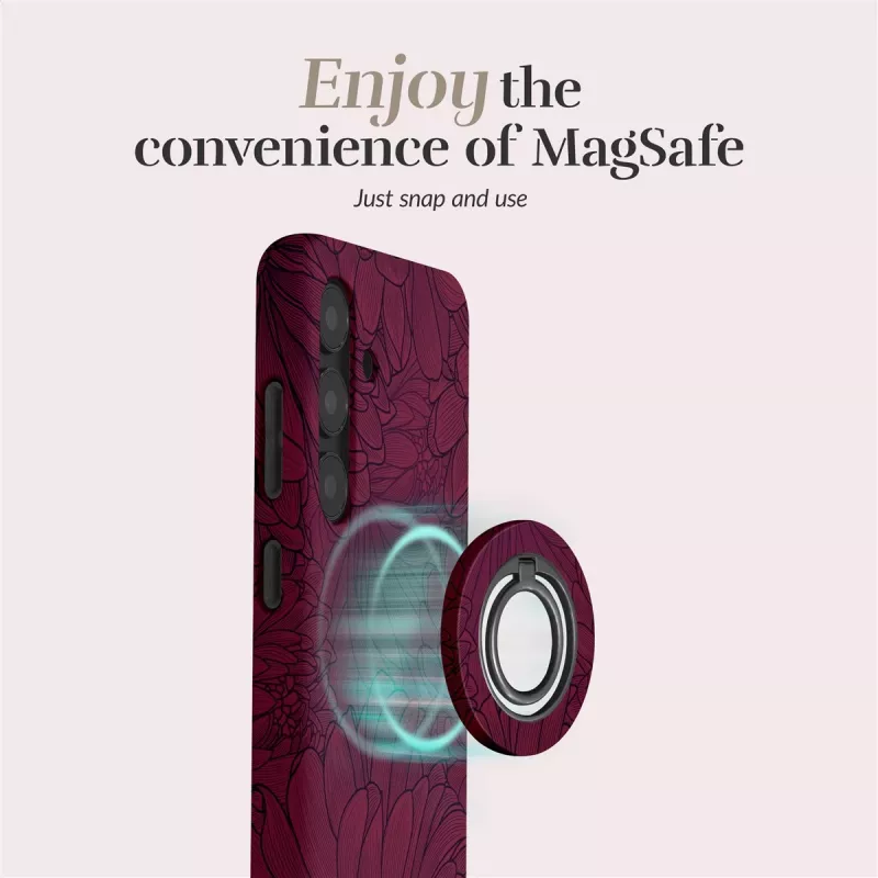 MIO Berry Blooms funda MagSafe compatible con soporte de anillo