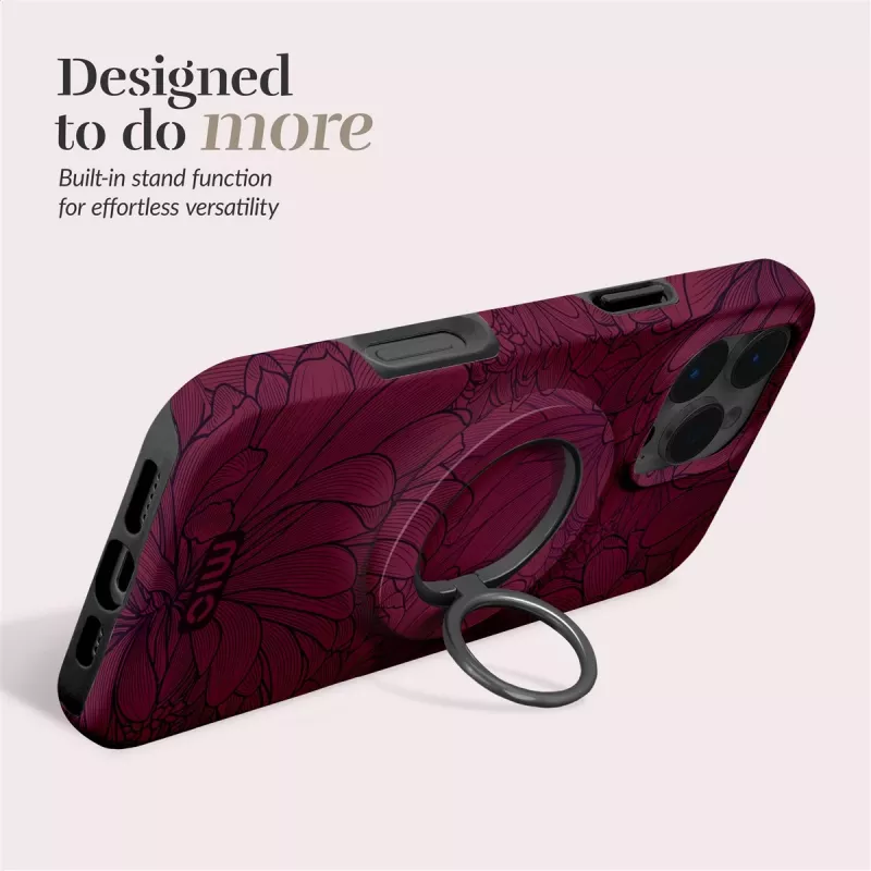 MIO Berry Blooms funda MagSafe compatible con soporte de anillo