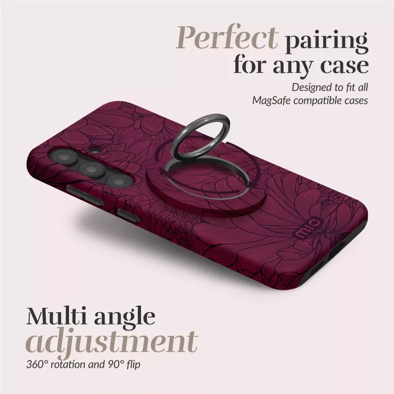 MIO Berry Blooms funda MagSafe compatible con soporte de anillo