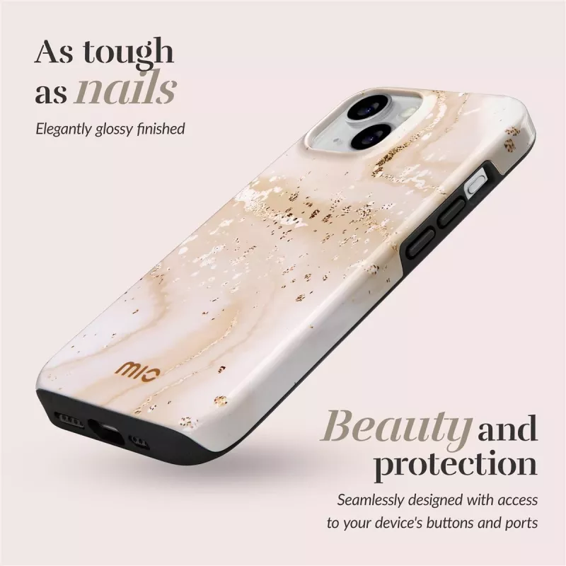 MIO Gold Marble funda compatible con MagSafe para iPhone 16 Plus