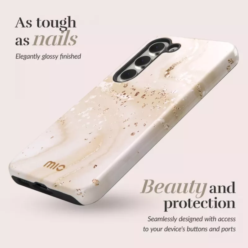 MIO Gold Marble funda compatible con MagSafe para Samsung S24 FE 5G