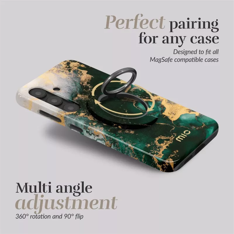 MIO Green Marble Funda Magsafe con soporte de anillo