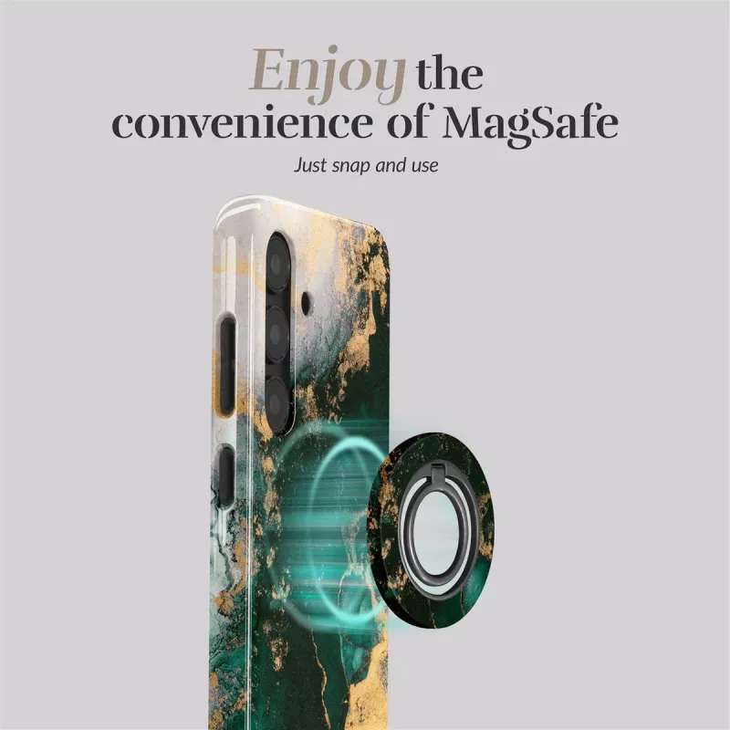 MIO Green Marble Funda Magsafe con soporte de anillo