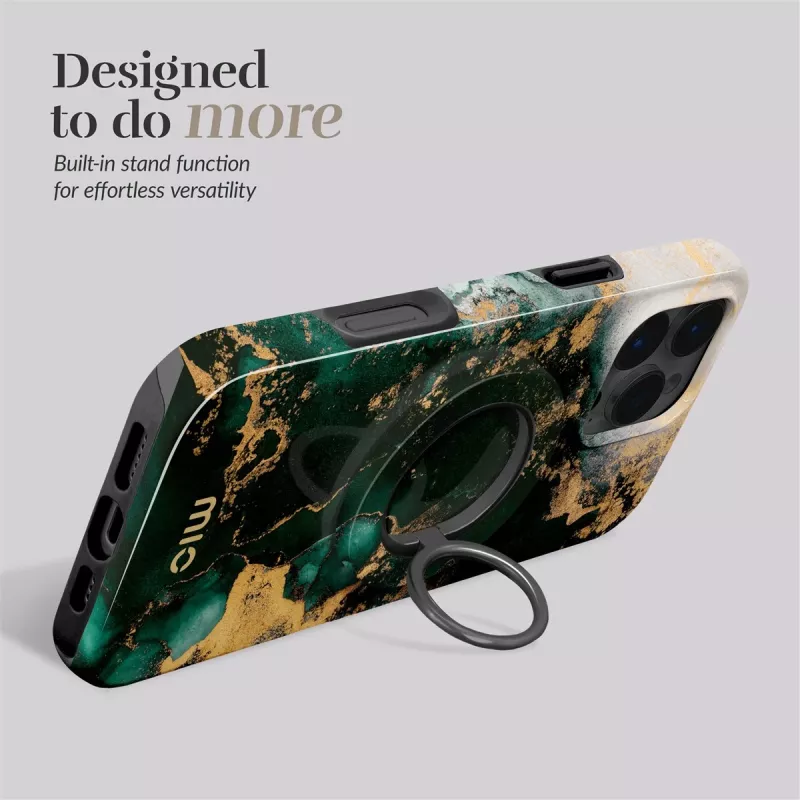 MIO Green Marble Funda Magsafe con soporte de anillo