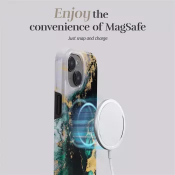 MIO Green Marble Funda compatible con MagSafe para iPhone 16 Plus