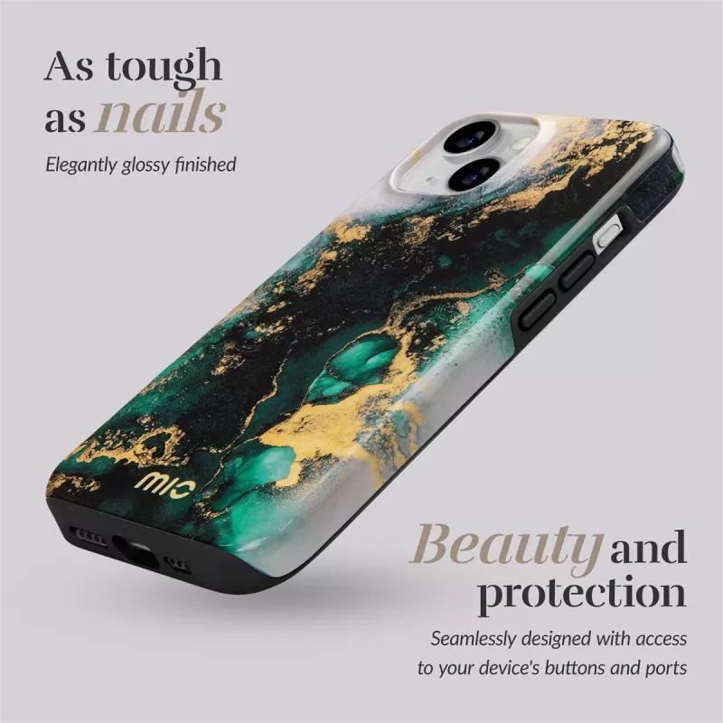 MIO Green Marble Funda compatible con MagSafe para iPhone 16 Plus