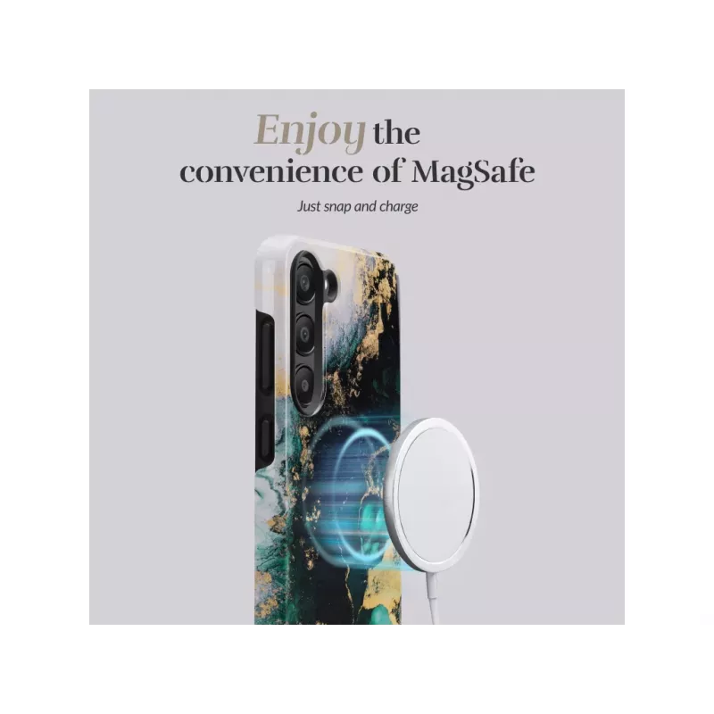 MIO Green Marble Funda compatible con MagSafe para Samsung S25 5G
