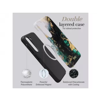 MIO Green Marble funda compatible con MagSafe para Samsung S25 Plus 5G