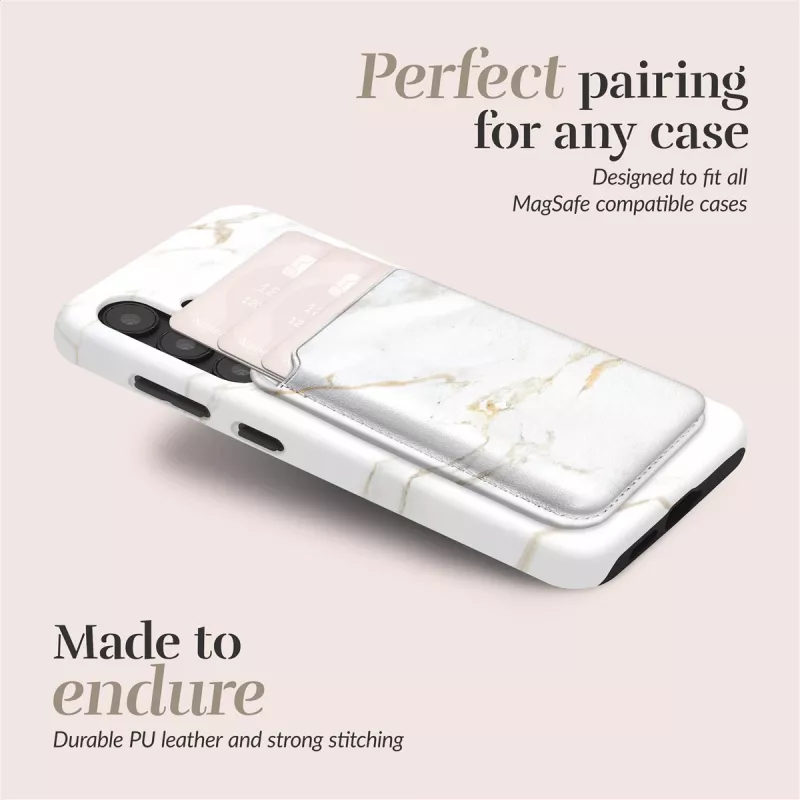 MIO White Marble funda MagSafe compatible con tarjetero
