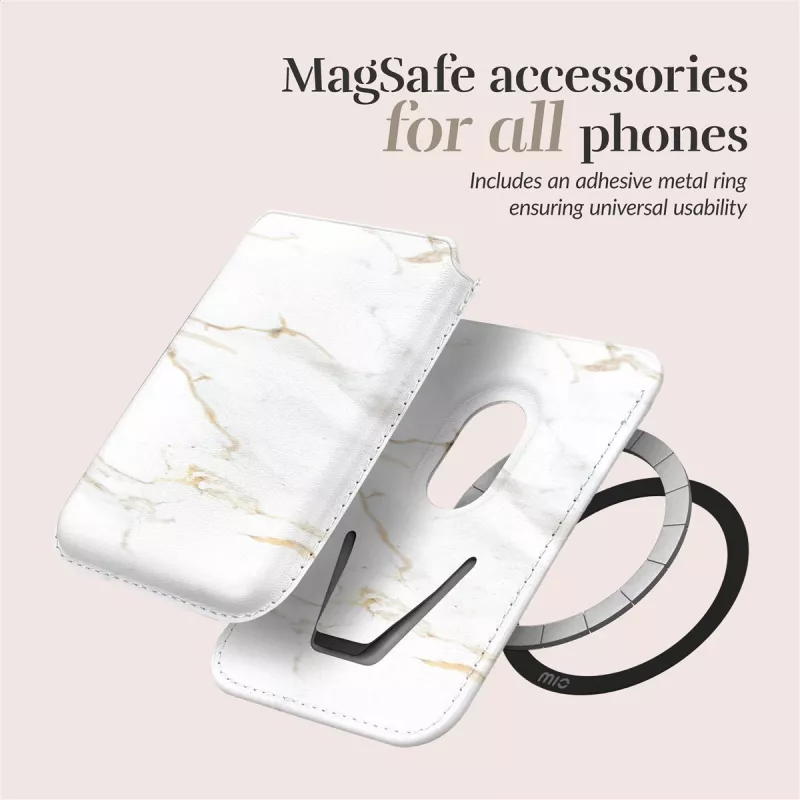 MIO White Marble funda MagSafe compatible con tarjetero