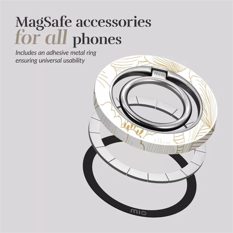 MIO White Roses Funda MagSafe Compatible con Anillo Sujeta