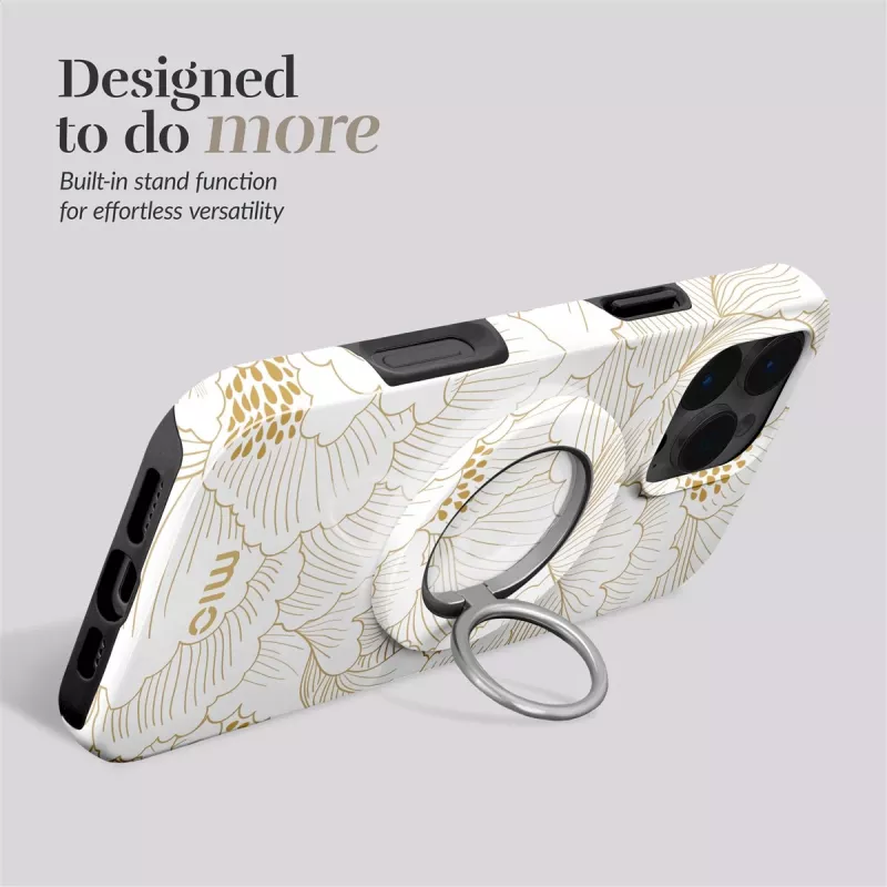 MIO White Roses Funda MagSafe Compatible con Anillo Sujeta