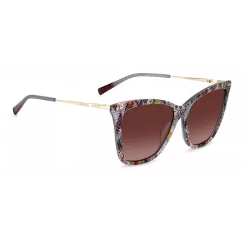 MISSONI Gafas de sol de mujer Butterfly MIS0106SX193X - Montura de acetato marrón estampada, lentes marrones degradadas, protección UV400
