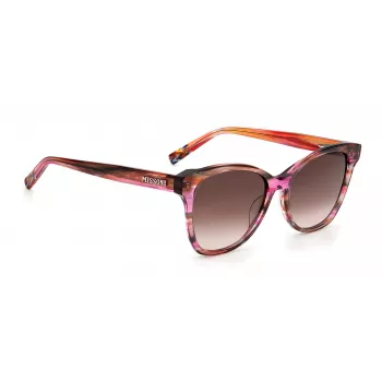 MISSONI Gafas de sol de mujer MIS0007S8CCHA - Havana marrón acetato montura rectangular con lentes degradadas marrones