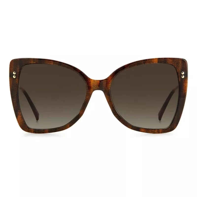 MISSONI Gafas de sol para mujer MIS0083S086 - Montura Butterfly de acetato, lentes degradadas marrones, 58 mm