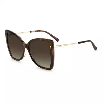 MISSONI Gafas de sol para mujer MIS0083S086 - Montura Butterfly de acetato, lentes degradadas marrones, 58 mm