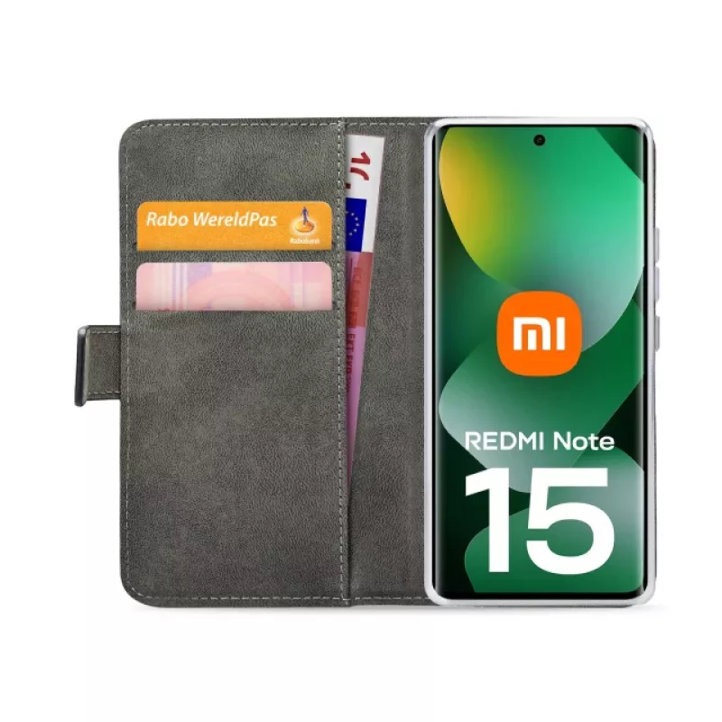 Mobilize Classic Gelly Wallet Funda tipo libro para Xiaomi Redmi Note 15 5G, Negra