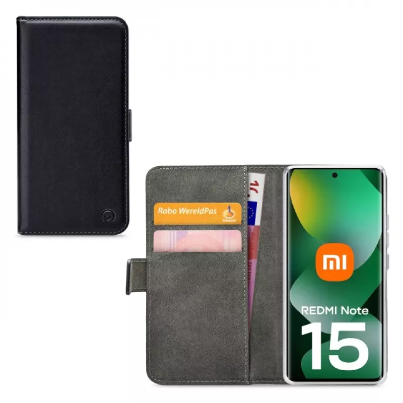 Mobilize Classic Gelly Wallet Funda tipo libro para Xiaomi Redmi Note 15 5G, Negra