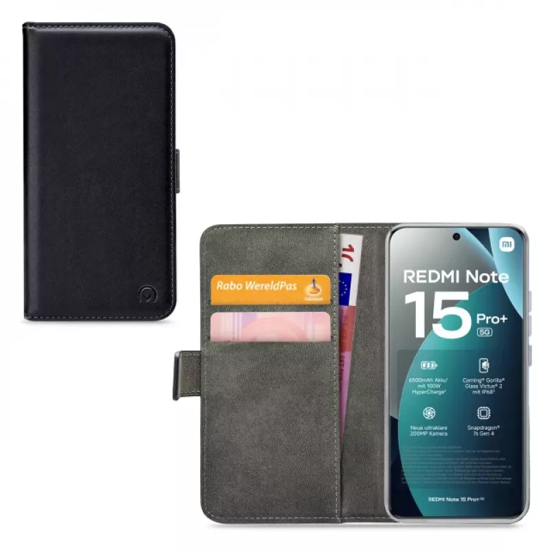 Mobilize Classic Gelly Wallet Funda tipo libro Xiaomi Redmi Note 15 Pro+ 5G Negra