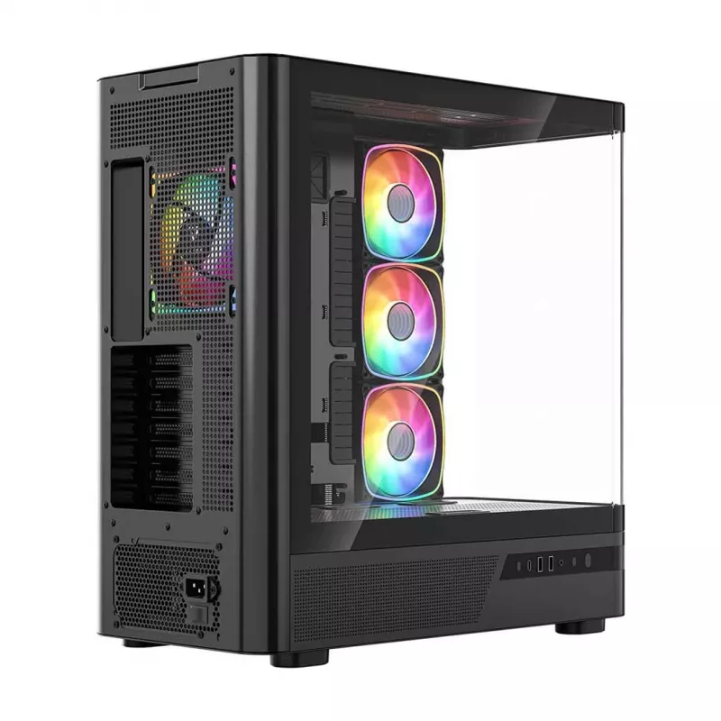 Caja PC semitorre MODECOM Volcano AQ100 ARGB - Negro