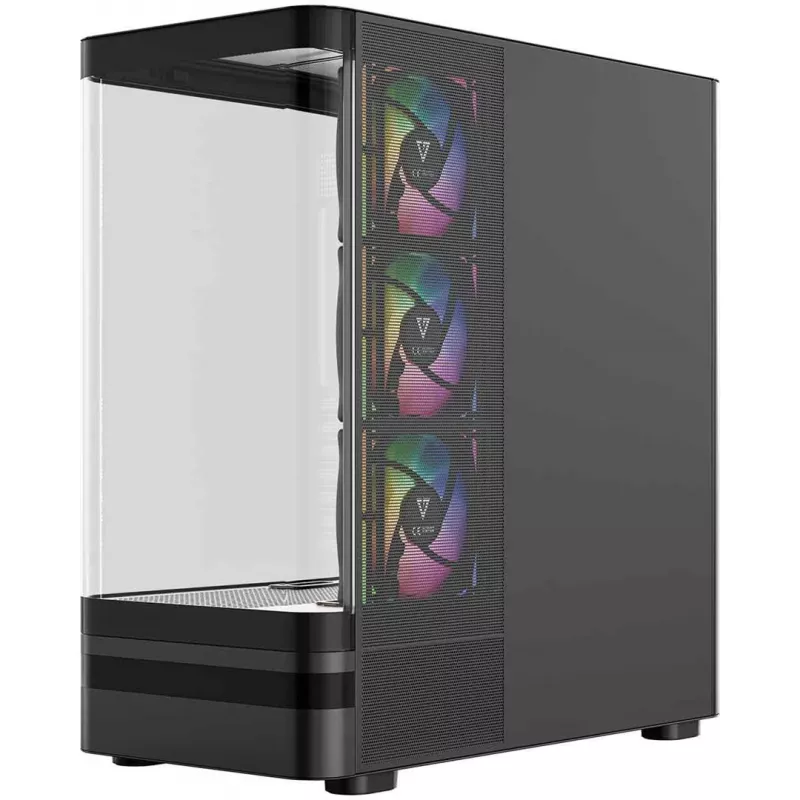 Caja PC semitorre MODECOM Volcano AQ100 ARGB - Negro