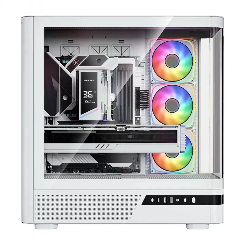 MODECOM Volcano AQ100 ARGB Semitorre blanca