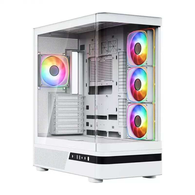 MODECOM Volcano AQ100 ARGB Semitorre blanca