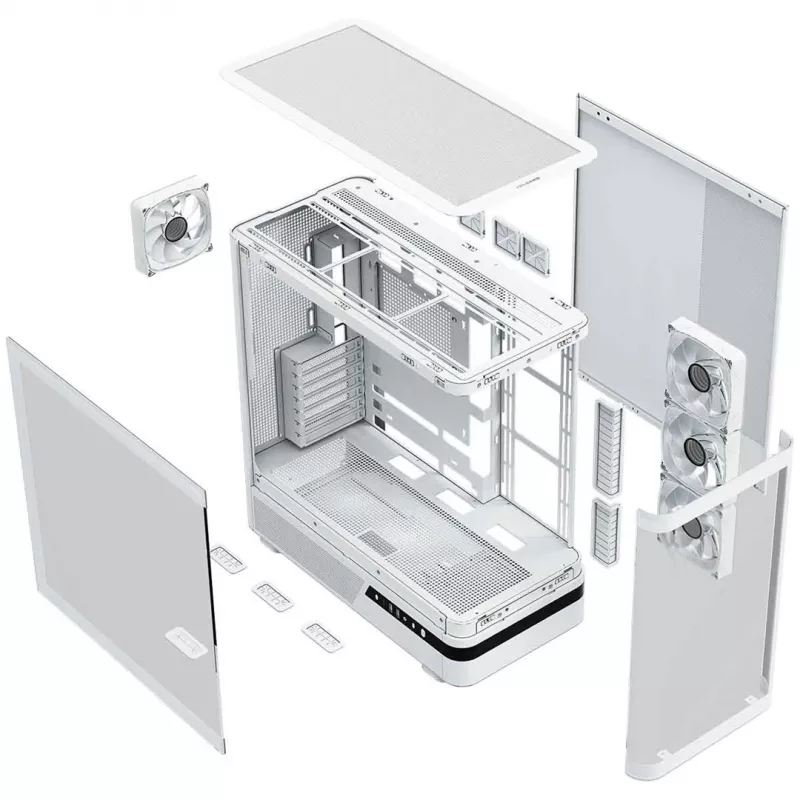 MODECOM Volcano AQ100 ARGB Semitorre blanca