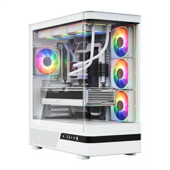 MODECOM Volcano AQ100 ARGB Semitorre blanca