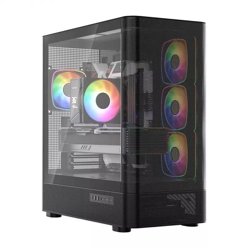 MODECOM Volcano AQ300 ARGB Midi Tower negro