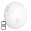 Detector de humo fotoeléctrico inteligente MOES SSD01 ZigBee con sirena de 85dB, notificaciones por app Tuya, alimentado por pila CR123A, blanco