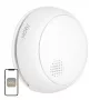 Detector de humo fotoeléctrico inteligente MOES SSD01 ZigBee con sirena de 85dB, notificaciones por app Tuya, alimentado por pila CR123A, blanco
