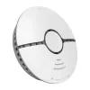 MOES WSS-S-SSD-A Detector de humo fotoeléctrico Wi-Fi con notificaciones de la app Tuya, sirena de 85dB, funcionamiento con pila CR123A, compatible con Alexa y Google Assistant, blanco