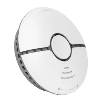 MOES WSS-S-SSD-A Detector de humo fotoeléctrico Wi-Fi con notificaciones de la app Tuya, sirena de 85dB, funcionamiento con pila CR123A, compatible con Alexa y Google Assistant, blanco
