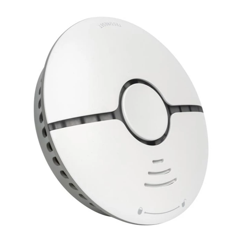 MOES WSS-S-SSD-A Detector de humo fotoeléctrico Wi-Fi con notificaciones de la app Tuya, sirena de 85dB, funcionamiento con pila CR123A, compatible con Alexa y Google Assistant, blanco