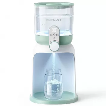 MOMCOZY Calentador de agua con luz dual para tomas nocturnas