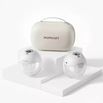 Momcozy M5 Extractor de leche inteligente portátil – Extractor de leche con copa | Control por app, inalámbrico, doble, gris
