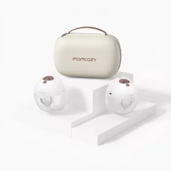 Momcozy M5 Extractor de leche inteligente portátil – Extractor de leche con copa, control por app, inalámbrico, doble, rojo