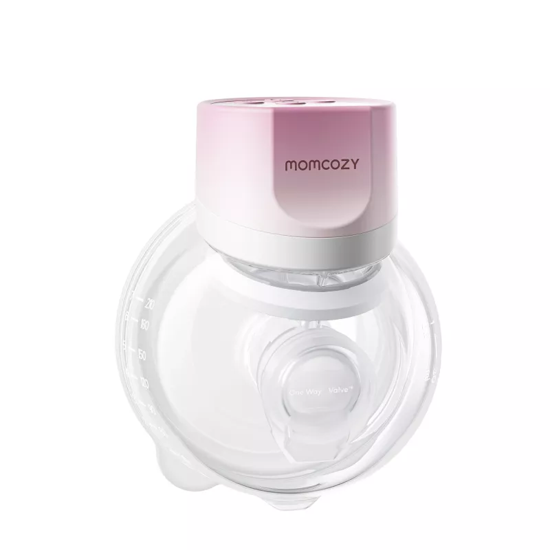 MOMCOZY S12 Pro Extractor de leche portátil Quick, individual, inalámbrico, rosa