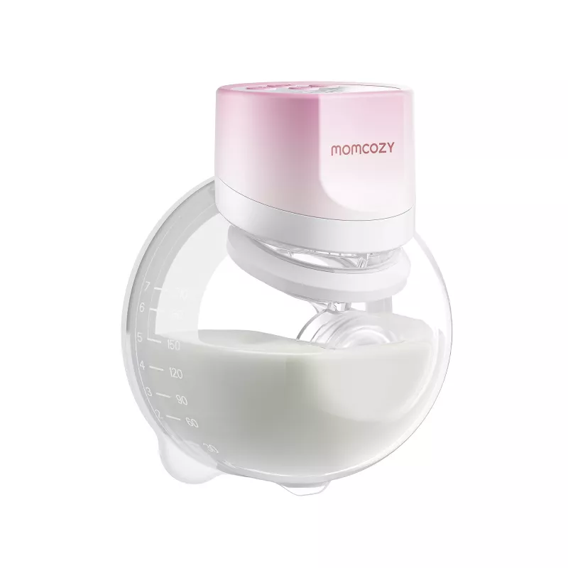 MOMCOZY S12 Pro Extractor de leche portátil Quick, individual, inalámbrico, rosa