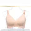 Momcozy YN46 Sujetador de lactancia sin costuras con soporte y estampado floral, push-up, beige, talla M