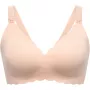 Momcozy YN46 Sujetador de lactancia sin costuras con estampado floral y Jelly Strip, push-up, beige floral, talla XL